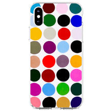 DistinctInk® Clear Shockproof Hybrid Case for Apple iPhone / Samsung Galaxy / Google Pixel - Rainbow Polka Dots