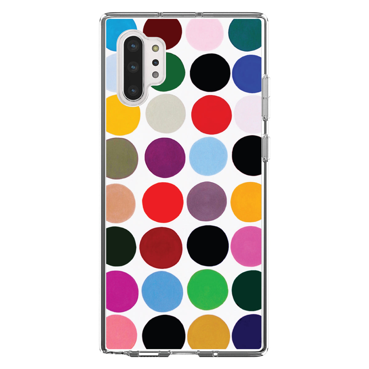 Rainbow Polka Dots Clear Shockproof iPhone Case, view 10