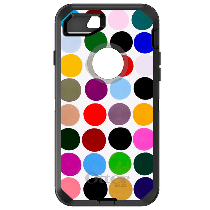 DistinctInk™ OtterBox Defender Series Case for Apple iPhone / Samsung Galaxy / Google Pixel - Rainbow Polka Dots