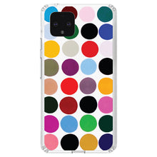 DistinctInk® Clear Shockproof Hybrid Case for Apple iPhone / Samsung Galaxy / Google Pixel - Rainbow Polka Dots