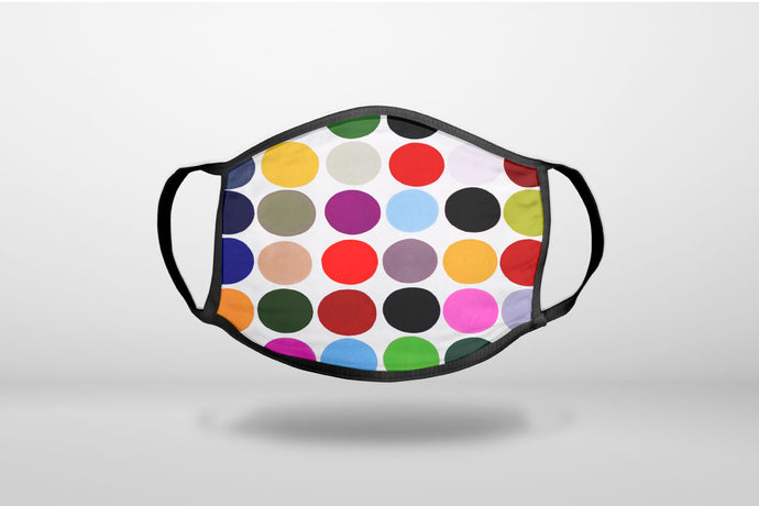 Rainbow Polka Dots - 3-Ply Reusable Soft Face Mask Covering, Unisex, Cotton Inner Layer
