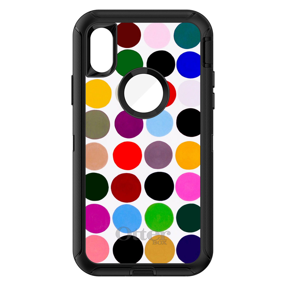 Rainbow Polka Dots OtterBox Defender Case for iPhone & Galaxy, view 3