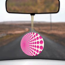 Hot Pink Polka Dots Swirl Ceramic Ornament