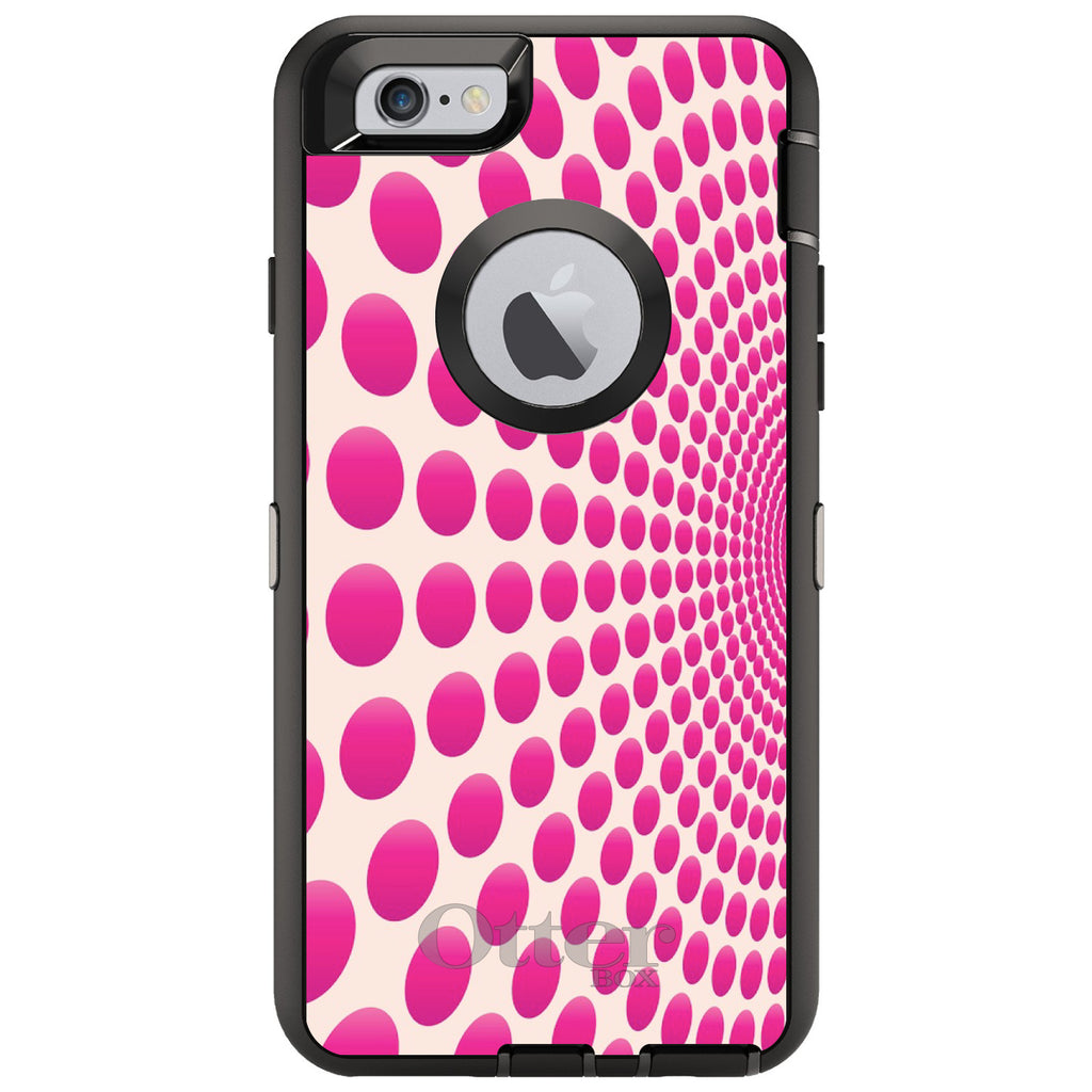 Hot Pink Polka Dots Swirl OtterBox Defender Case for iPhone & Galaxy, view 4