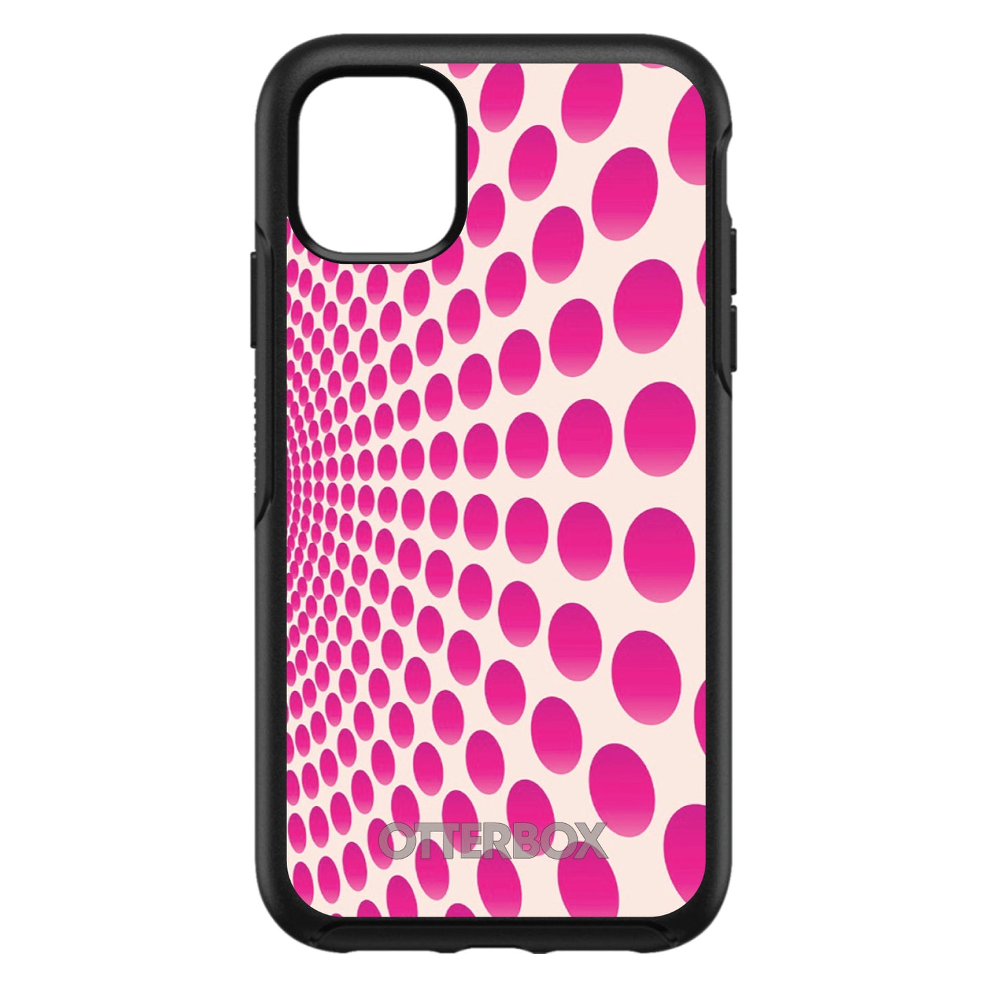 Hot Pink Polka Dots Swirl OtterBox Symmetry Case for iPhone & Galaxy