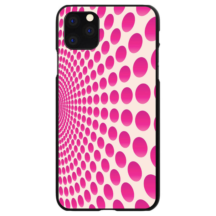 DistinctInk® Hard Plastic Snap-On Case for Apple iPhone or Samsung Galaxy - Hot Pink Polka Dots Swirl