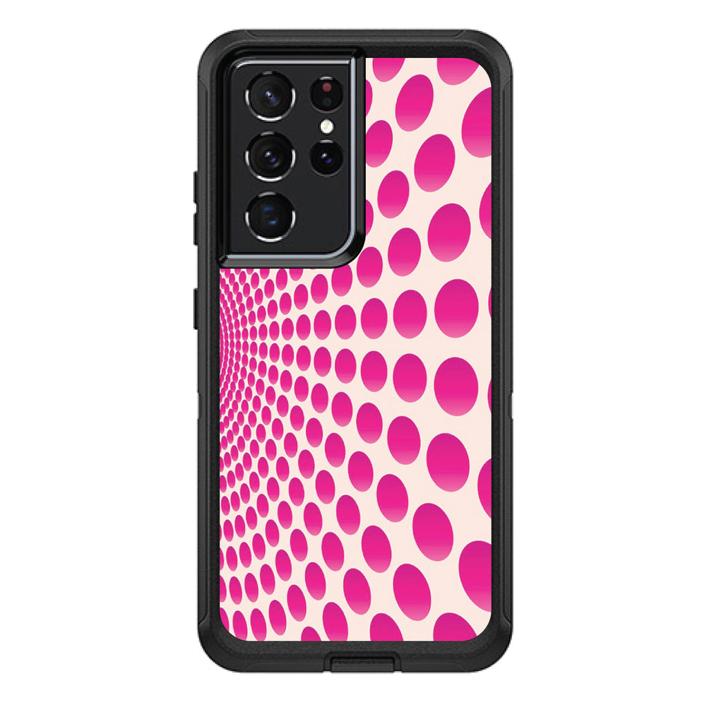 Hot Pink Polka Dots Swirl OtterBox Defender Case for iPhone & Galaxy, view 7