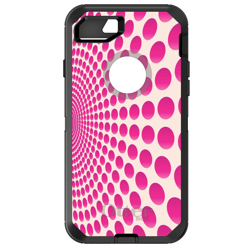 Hot Pink Polka Dots Swirl OtterBox Defender Case for iPhone & Galaxy