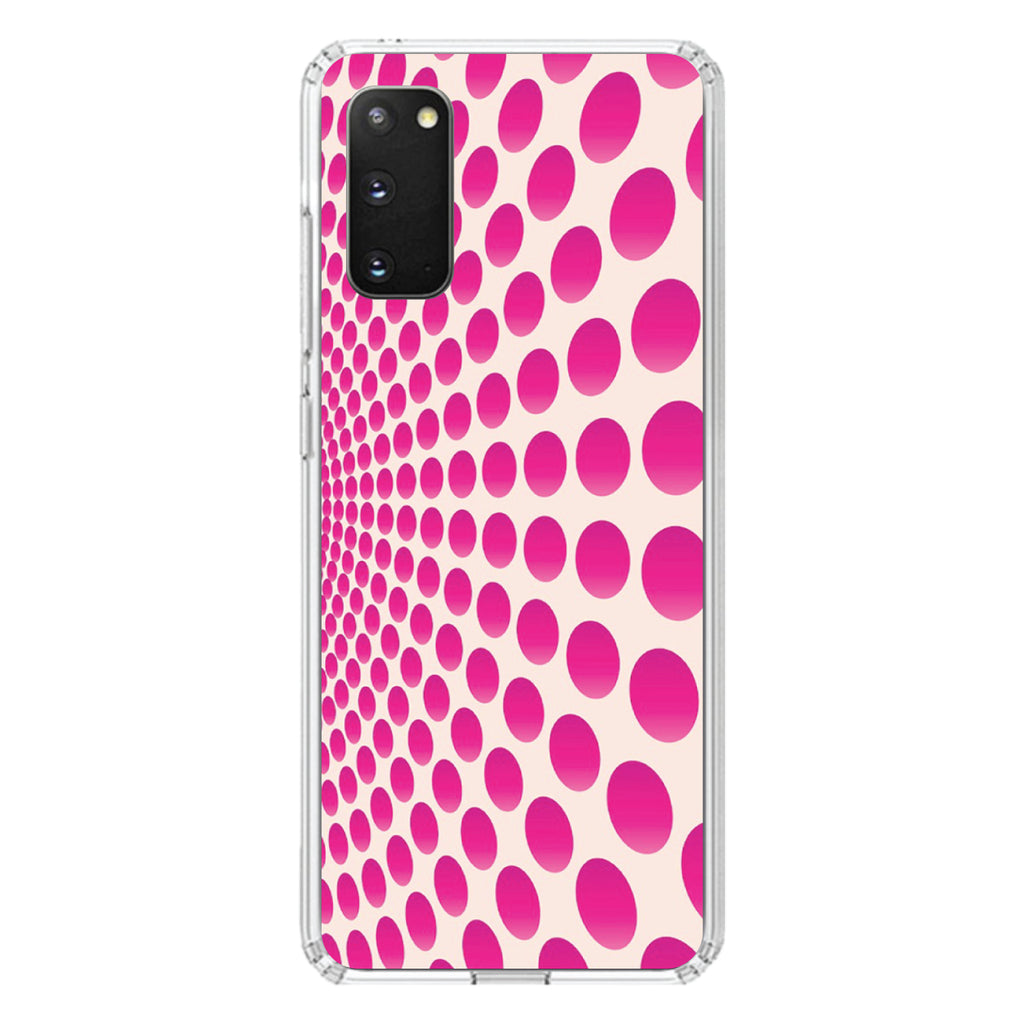 Hot Pink Polka Dots Swirl Clear Shockproof iPhone Case, view 15