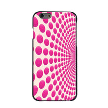 DistinctInk® Hard Plastic Snap-On Case for Apple iPhone or Samsung Galaxy - Hot Pink Polka Dots Swirl