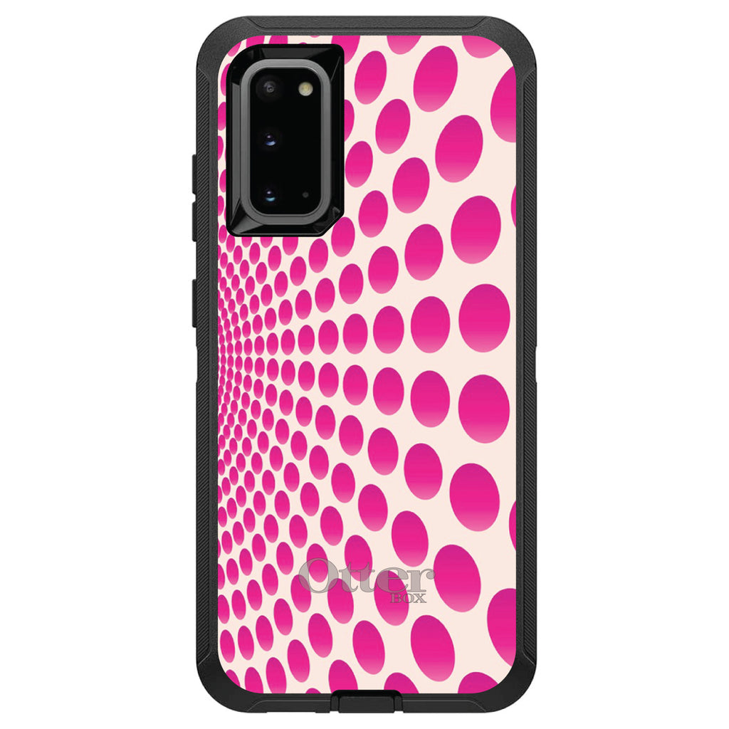 Hot Pink Polka Dots Swirl OtterBox Defender Case for iPhone & Galaxy, view 8