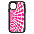 Hot Pink Polka Dots Swirl OtterBox Defender Case for iPhone & Galaxy, view 2
