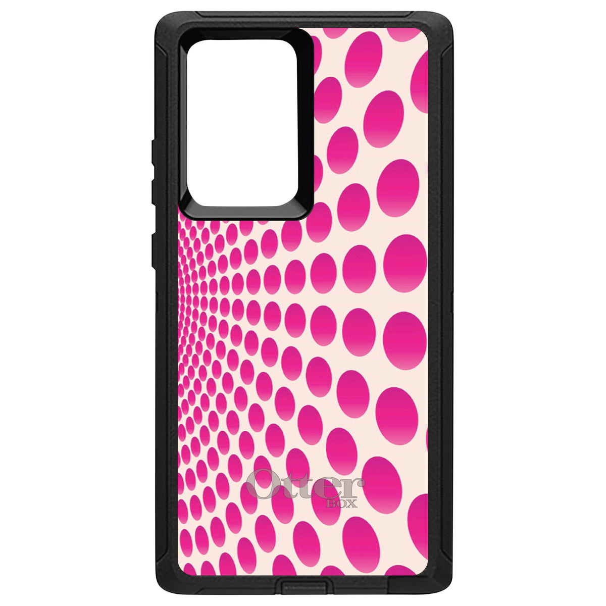 Hot Pink Polka Dots Swirl OtterBox Defender Case for iPhone & Galaxy, view 13