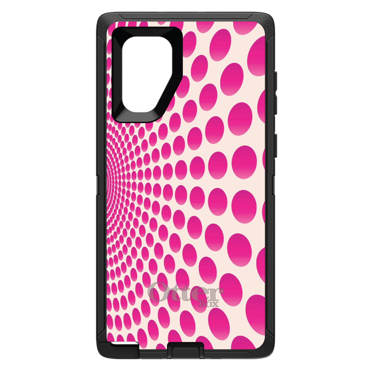 Hot Pink Polka Dots Swirl OtterBox Defender Case for iPhone & Galaxy, view 15