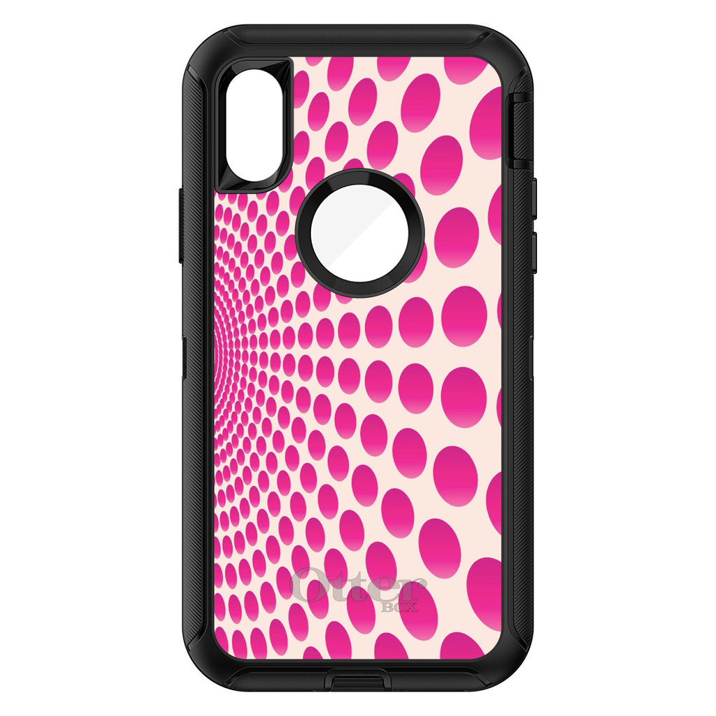 Hot Pink Polka Dots Swirl OtterBox Defender Case for iPhone & Galaxy, view 3