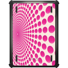 DistinctInk™ OtterBox Defender Series Case for Apple iPad / iPad Pro / iPad Air / iPad Mini - Hot Pink Polka Dots Swirl