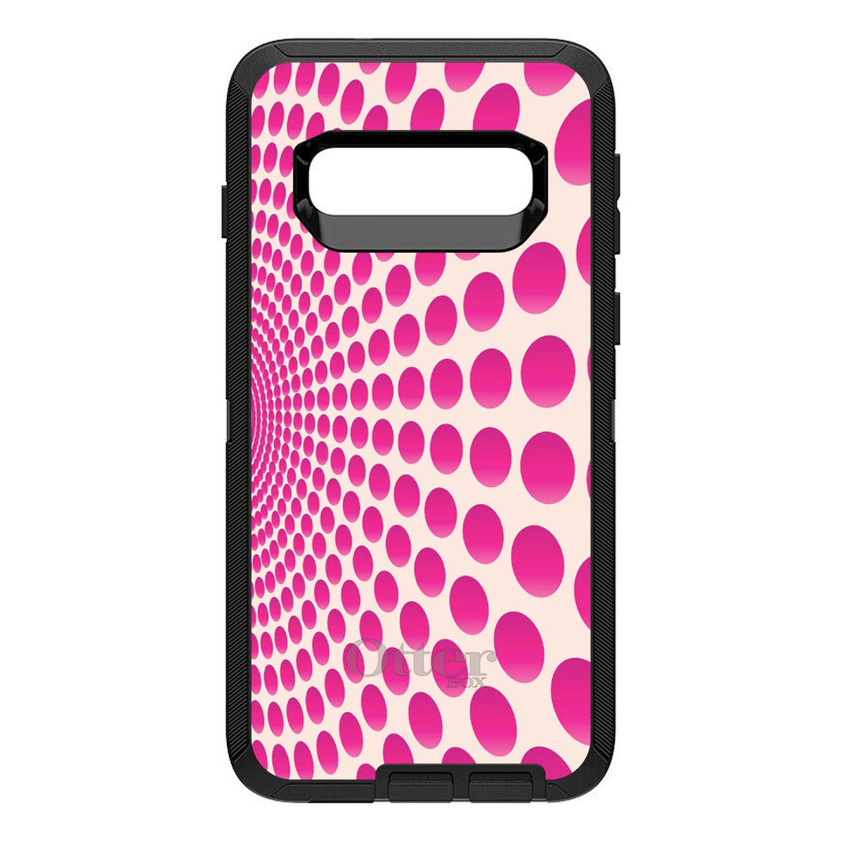 Hot Pink Polka Dots Swirl OtterBox Defender Case for iPhone & Galaxy, view 9