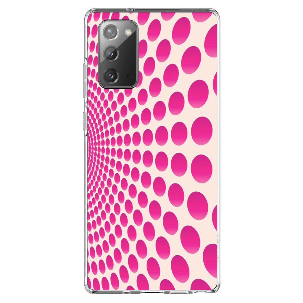 Hot Pink Polka Dots Swirl Clear Shockproof iPhone Case, view 7