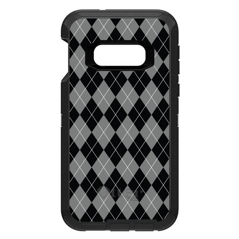 Black Grey White Argyle OtterBox Defender Case for iPhone & Galaxy, view 10