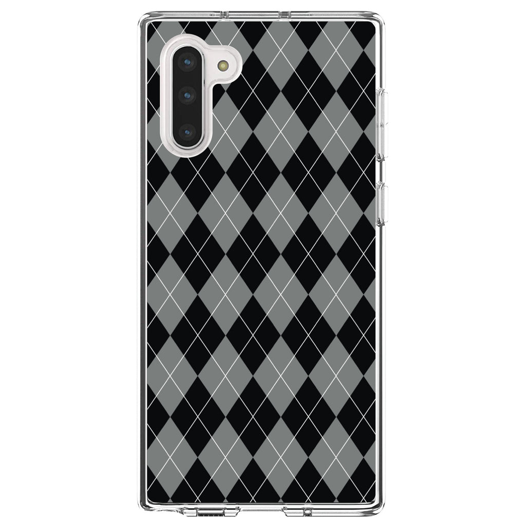 Black Grey White Argyle Clear Shockproof iPhone Case, view 9