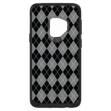 DistinctInk™ OtterBox Symmetry Series Case for Apple iPhone / Samsung Galaxy / Google Pixel - Black Grey White Argyle