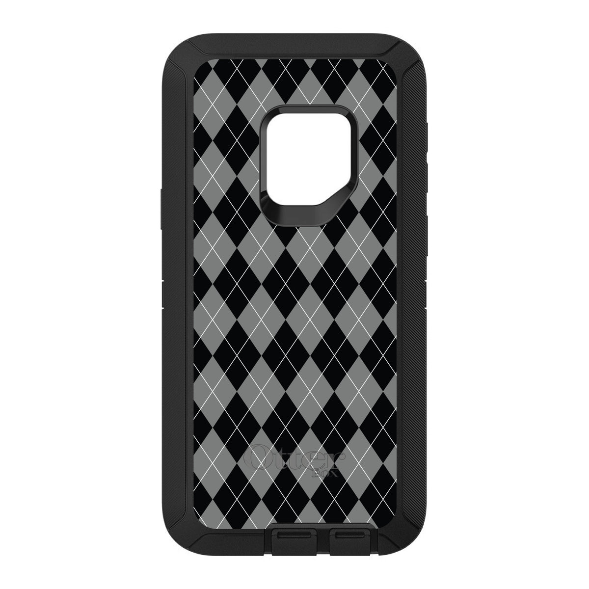 Black Grey White Argyle OtterBox Defender Case for iPhone & Galaxy, view 11
