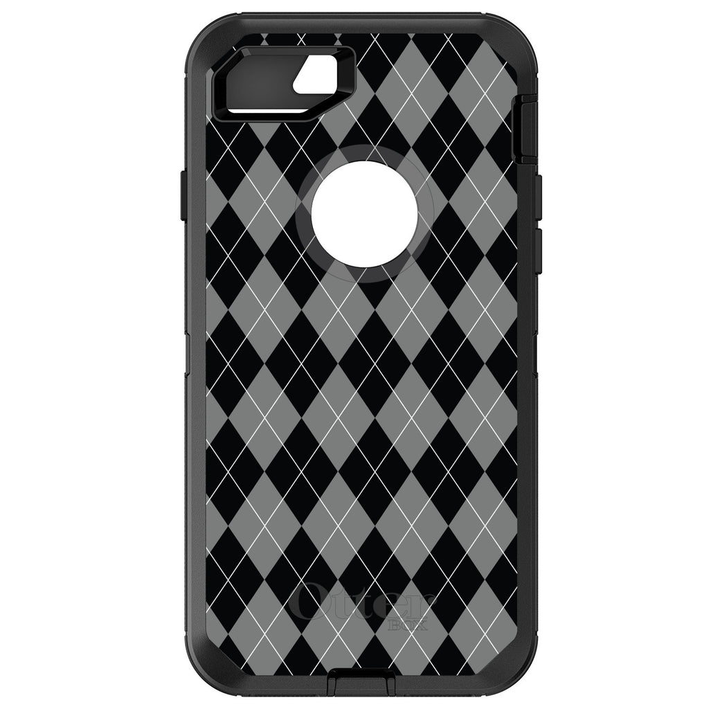 Black Grey White Argyle OtterBox Defender Case for iPhone & Galaxy