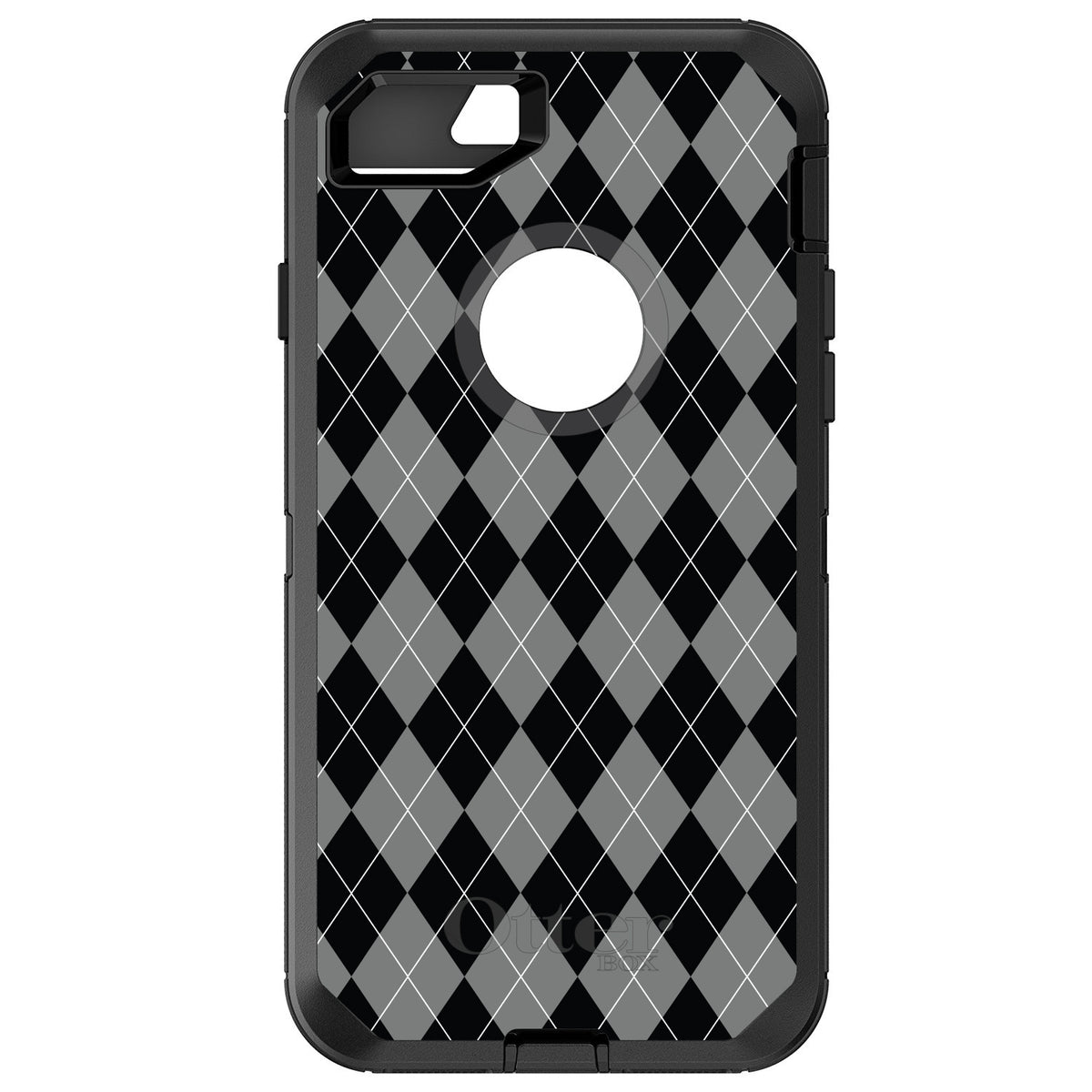 Black Grey White Argyle OtterBox Defender Case for iPhone & Galaxy