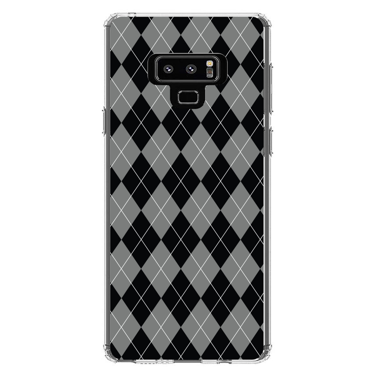 Black Grey White Argyle Clear Shockproof iPhone Case, view 11