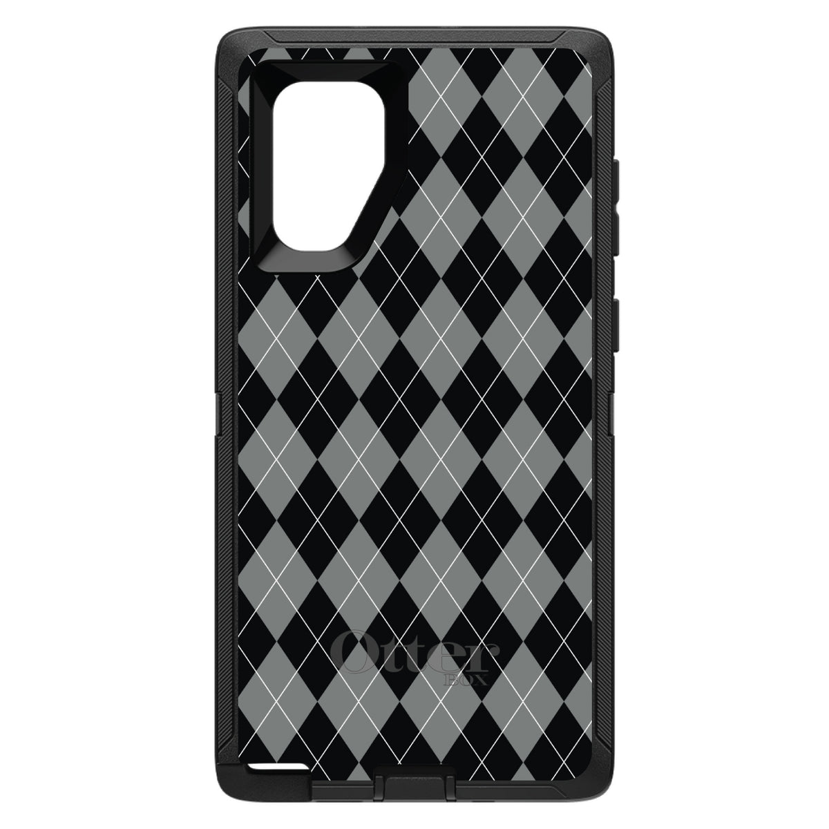 Black Grey White Argyle OtterBox Defender Case for iPhone & Galaxy, view 15