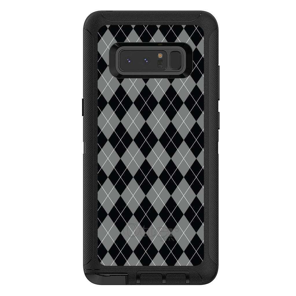 Black Grey White Argyle OtterBox Defender Case for iPhone & Galaxy, view 17