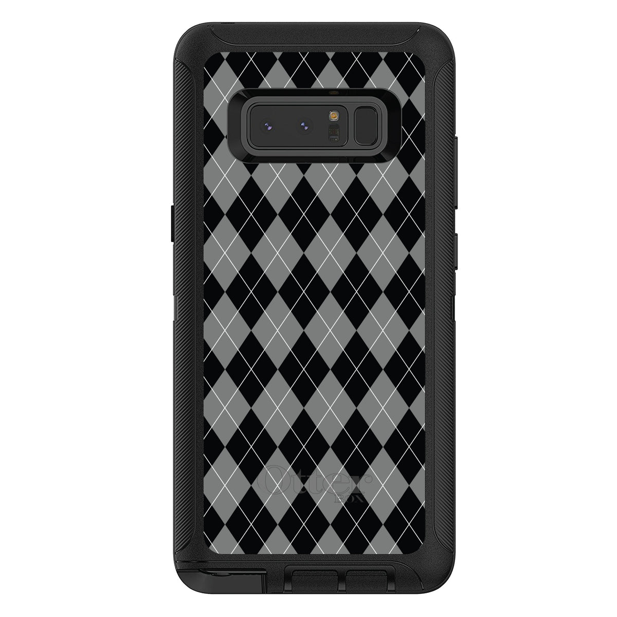 Black Grey White Argyle OtterBox Defender Case for iPhone & Galaxy, view 17