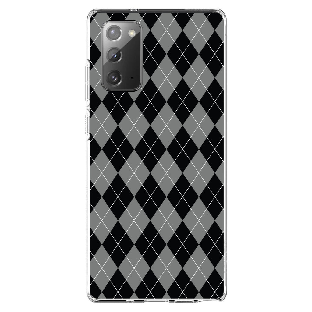 Black Grey White Argyle Clear Shockproof iPhone Case, view 8