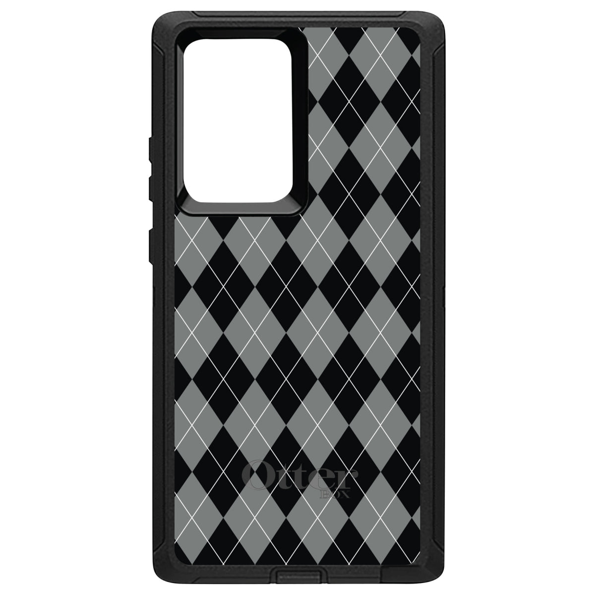 Black Grey White Argyle OtterBox Defender Case for iPhone & Galaxy, view 13