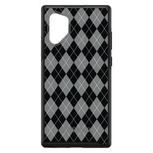 DistinctInk™ OtterBox Symmetry Series Case for Apple iPhone / Samsung Galaxy / Google Pixel - Black Grey White Argyle