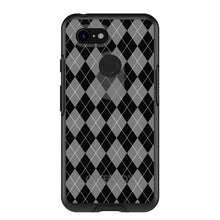 DistinctInk™ OtterBox Symmetry Series Case for Apple iPhone / Samsung Galaxy / Google Pixel - Black Grey White Argyle