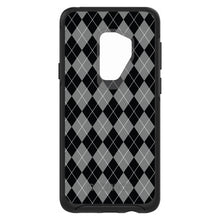 DistinctInk™ OtterBox Symmetry Series Case for Apple iPhone / Samsung Galaxy / Google Pixel - Black Grey White Argyle