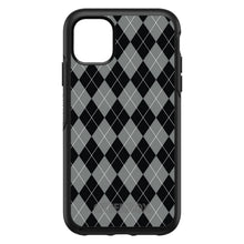 DistinctInk™ OtterBox Symmetry Series Case for Apple iPhone / Samsung Galaxy / Google Pixel - Black Grey White Argyle