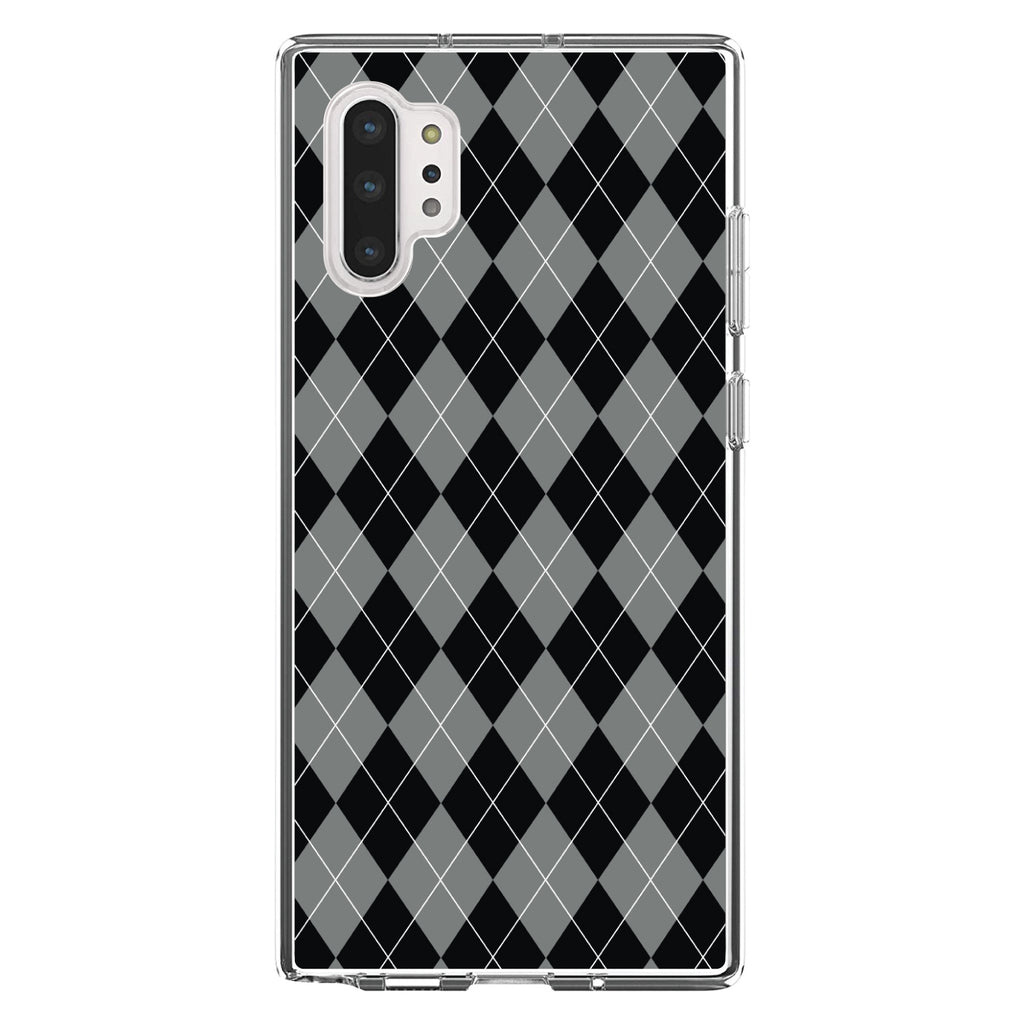 Black Grey White Argyle Clear Shockproof iPhone Case, view 10