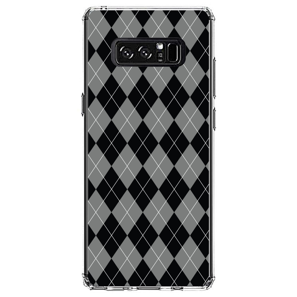 Black Grey White Argyle Clear Shockproof iPhone Case, view 12