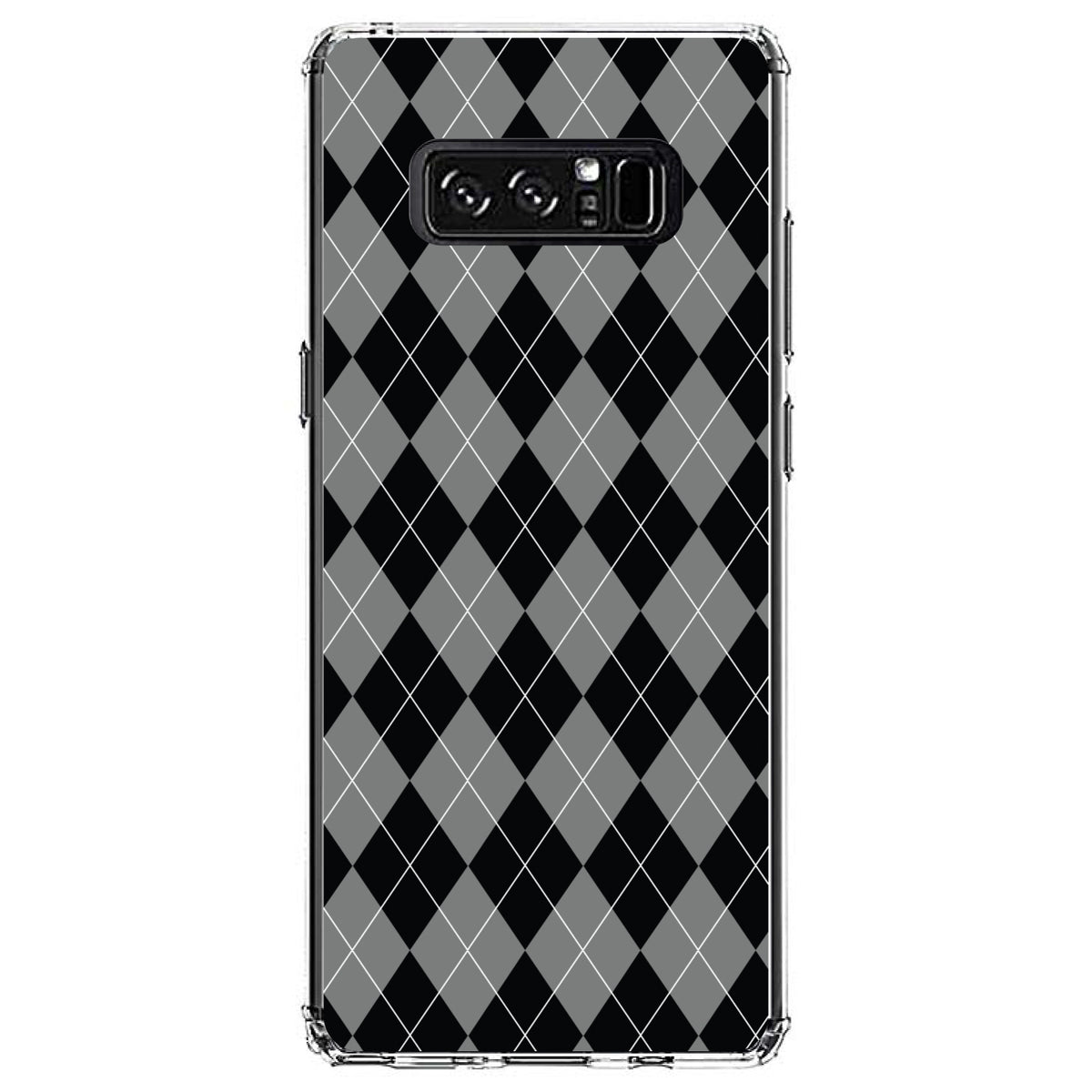Black Grey White Argyle Clear Shockproof iPhone Case, view 12