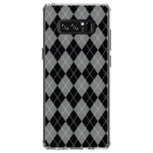 DistinctInk® Clear Shockproof Hybrid Case for Apple iPhone / Samsung Galaxy / Google Pixel - Black Grey White Argyle
