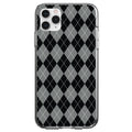 Black Grey White Argyle Clear Shockproof iPhone Case