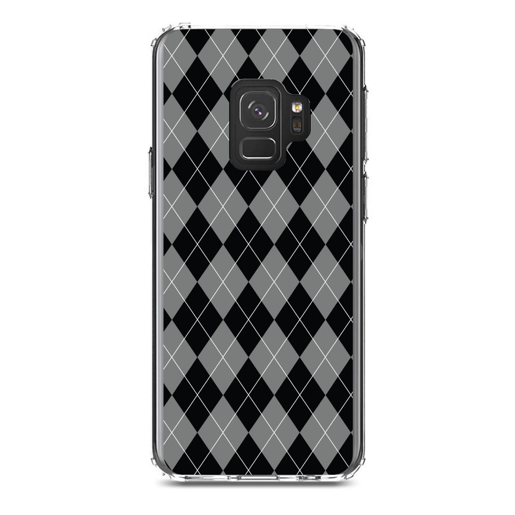 Black Grey White Argyle Clear Shockproof iPhone Case, view 19