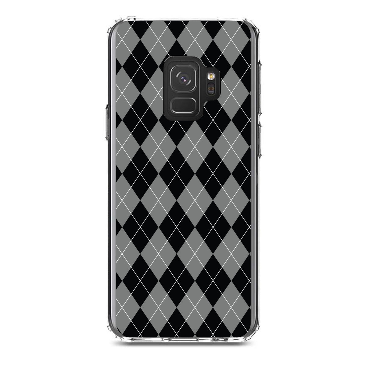 Black Grey White Argyle Clear Shockproof iPhone Case, view 19