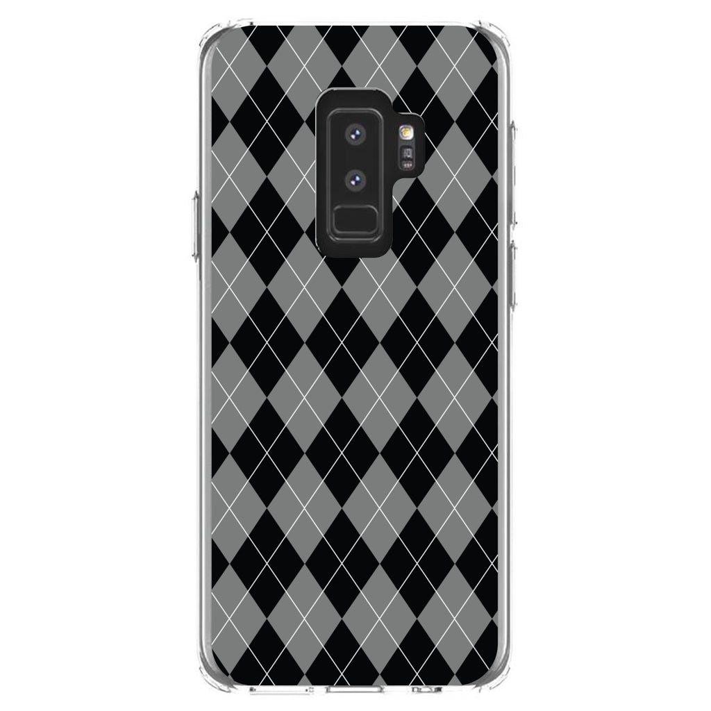 Black Grey White Argyle Clear Shockproof iPhone Case, view 20