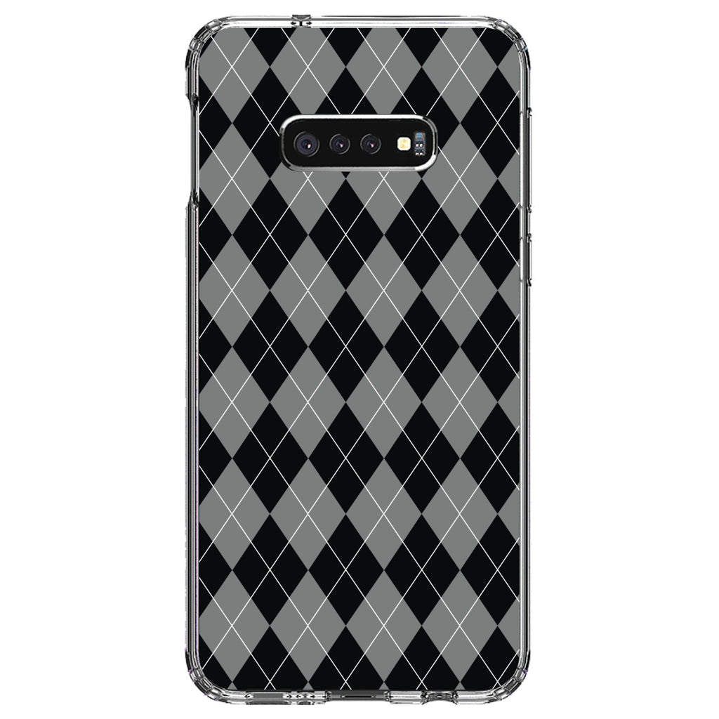 Black Grey White Argyle Clear Shockproof iPhone Case, view 18