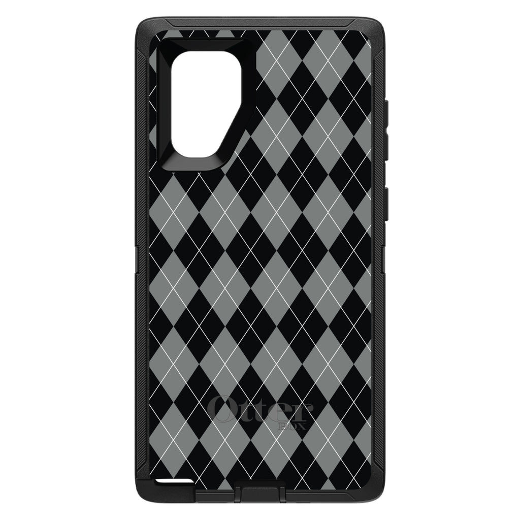 Black Grey White Argyle OtterBox Defender Case for iPhone & Galaxy, view 14