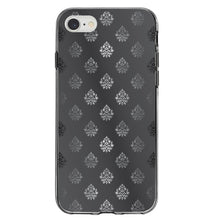 DistinctInk® Clear Shockproof Hybrid Case for Apple iPhone / Samsung Galaxy / Google Pixel - Silver Grey Black White Damask