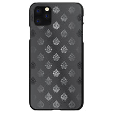 DistinctInk® Hard Plastic Snap-On Case for Apple iPhone or Samsung Galaxy - Silver Grey Black White Damask